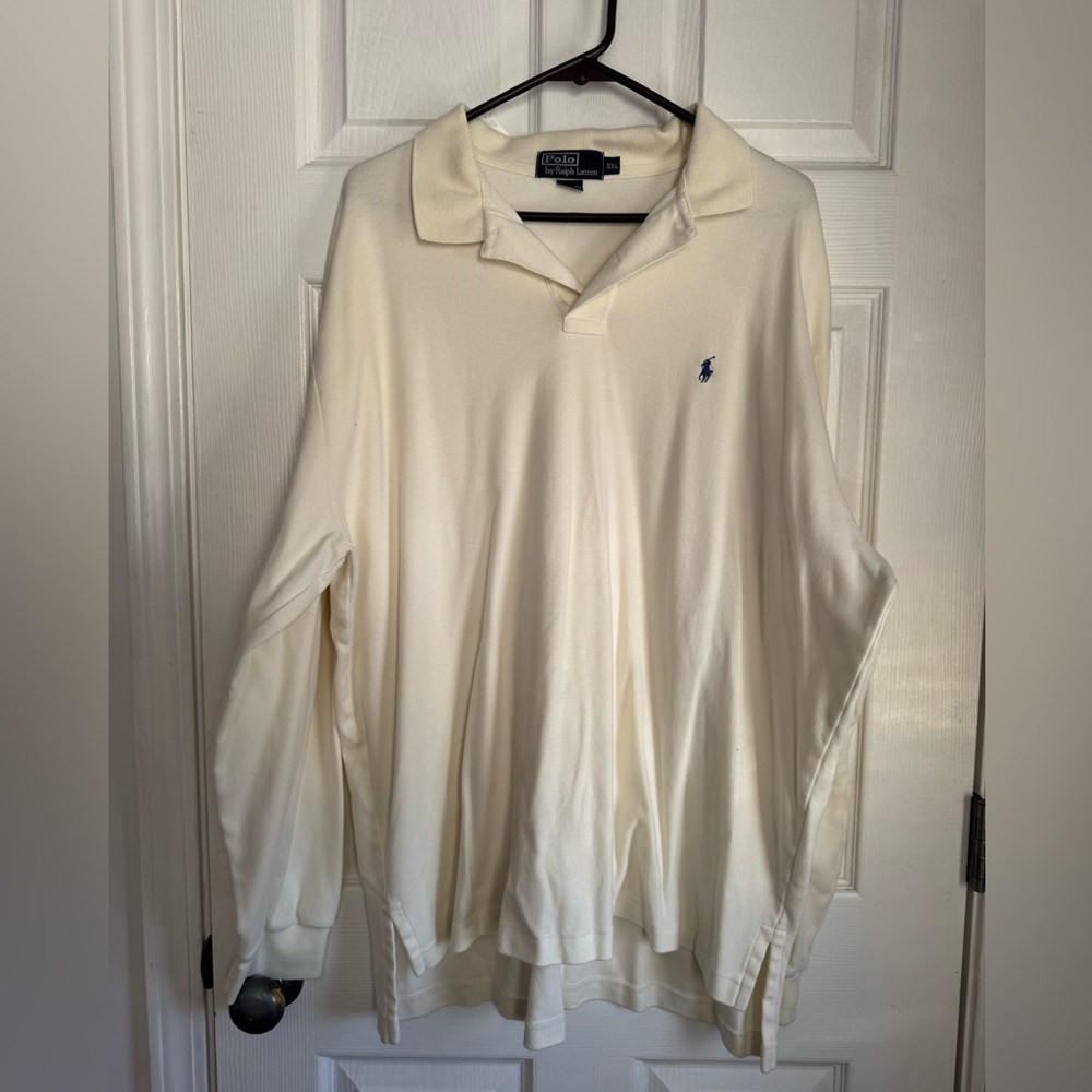 Men’s Polo by Ralph Lauren long sleeved polo. Beige. XXL